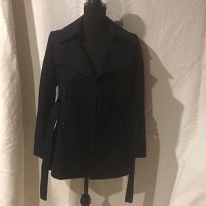 Via Spiga navy blue belted jacket, size 2P